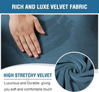 H.VERSAILTEX Velvet Stretch Recliner Couch Covers 6-Pieces Recliner Loveseat - Image 3