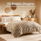 L'AGRATY Faux Rabbit Fur Throw Blanket - Image 3
