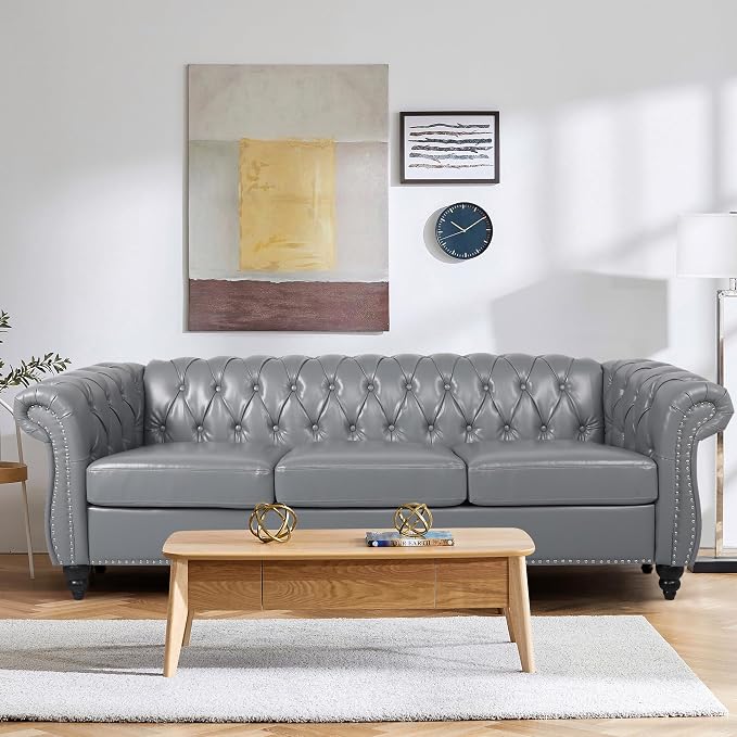 QHITTY 2 Piece Living Room Set, Sectional Chesterfield Sofa Chair Contemporary - Image 7