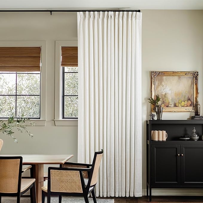 Natural Pinch Pleated Linen 94 Inch Curtains by Twodrapes