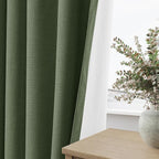 Olive Green 100% Blackout Curtains 102 Inch Length 2 Panels Set - Image 4