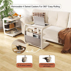 AQIMUELE Rolling Side Table, C Shaped End Table, C Table - Image 3