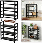 VASMIA 6-Tier Bamboo Shelf, Bamboo Storage Shelving Unit, Tall Bookcase - Image 6