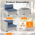 6-Seat Modular Patio Furniture Set – Outdoor Wicker Sectional Sofa - Image 3