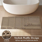 RESARE Waffle Bath Mat for Bathroom, Non Slip Bathroom Rugs 18"x30" Brown | - Image 5