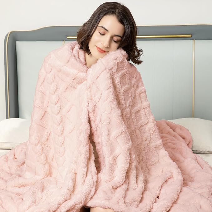 Aganear Fleece Throw Blanket for Couch Sofa 50"x60" Pink | Lightweight Fuzzy - Image 7