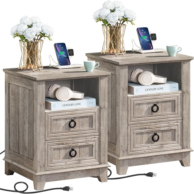 Joaxswe 18" Farmhouse Night Stands Set of 2 by Joaxswe