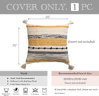 Yellow Mustard Decorative Throw Pillow Cover 20x20 Square Boho Accent - Image 4