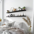 YYWUOJJ Wood Floating Shelves for Wall Decor, Rustic Wall Shelves for Bedroom - Image 4
