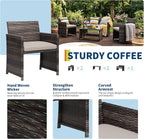Garvee 4-Piece Patio Furniture Set, PE Rattan Outdoor Conversation Set - Image 4