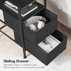HOOBRO End Table with Charging Station, Narrow Side Table, Nightstand with 2 - Image 5