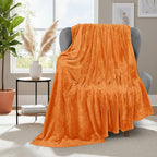 Utopia Bedding Soft Fleece Bed Blanket Throw Size Burnt Orange | Microfiber - Image 2