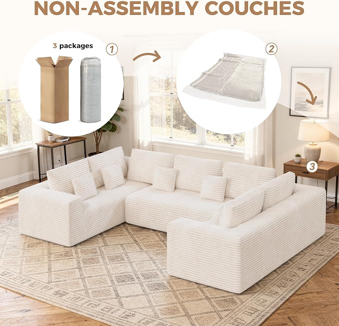 Luxanimarion 136'' Large Sectional Cloud Couches - Image 4