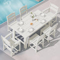 SERWALL Outdoor Dining Table Set, 67‘’ HDPE Patio Dining Set by SERWALL