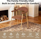 DUMOS Dining Chairs Set of 2, Linen Fabric Upholstered Kitchen Side Chairs - Image 5