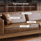 Mid-Century Modern Leather Sofa 111.81" - Image 3