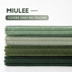 MIULEE Soft Corduroy Decorative Throw Pillow Covers Forest Green 20x20 | Set of - Image 7