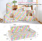 IFNOW Modular Kids Play Couch, Convertible & Washable Toddler Foam Couch Kids - Image 2