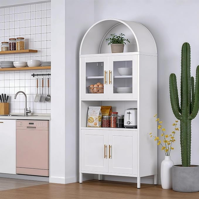 VEXPOR 73" Tall Arched Kitchen Pantry Cabinet - Image 6
