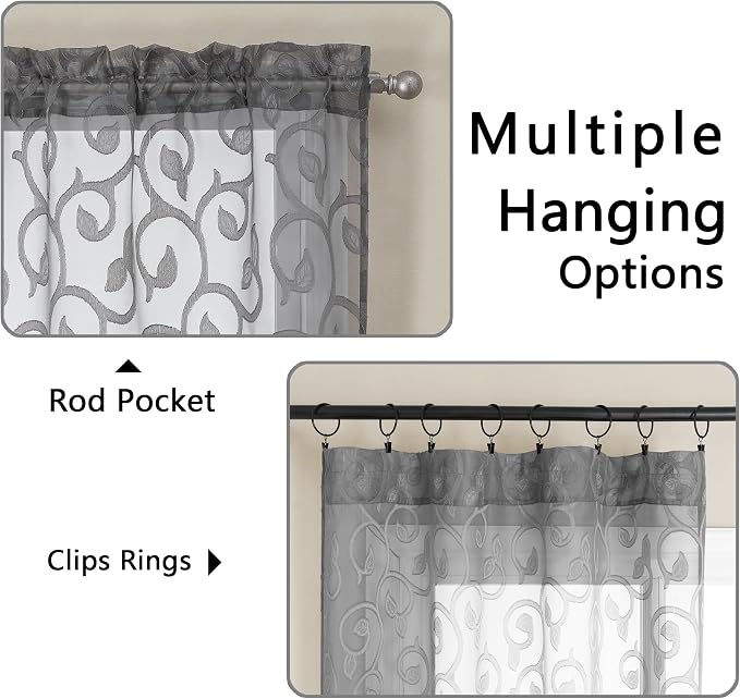 Furman Sheer Charcoal Gray Curtains 90 inches Long - Image 3