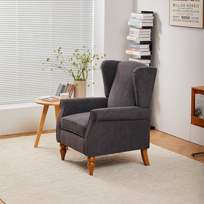 Coffee Table & Armchair Set, High-Back Wingback Chair - Image 9