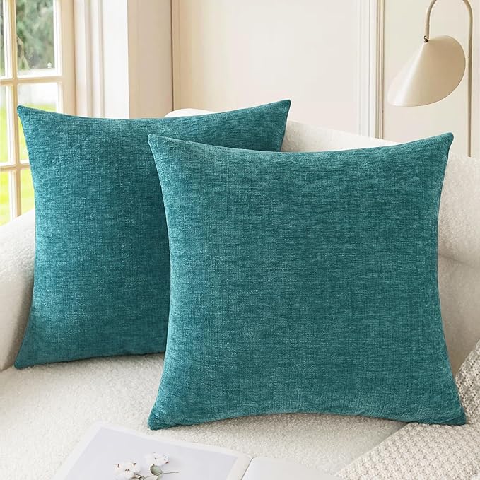 CaliTime Decorative Couch Throw Pillow Covers 22 X 22 Inches Teal | Pack of 2 by CaliTime