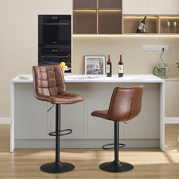 FIRAVOE Counter Height Bar Stools, Swivel Bar Stools Set of 2 - Image 7
