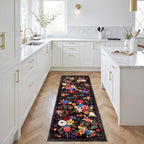Purple Hallway Runner Rug 2x6 for Kitchen Bathroom | Rubber Backing; Non Slip; - Image 3