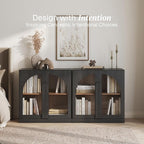 BELLEZE Set of 2 Modern Sideboard Buffet Cabinets - Image 3