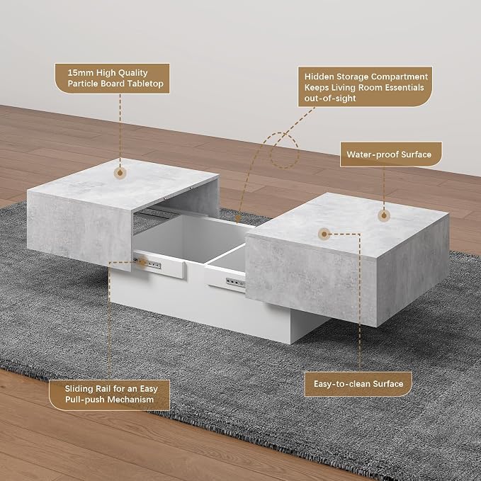 Modern Coffee Table with Storage - Image 6