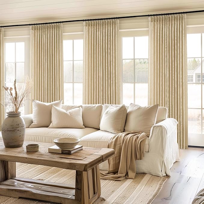 Topfinel 108 Inch Curtains 1 Panels Set, One Packs Pinch Pleat Back Tab Linen - Image 7