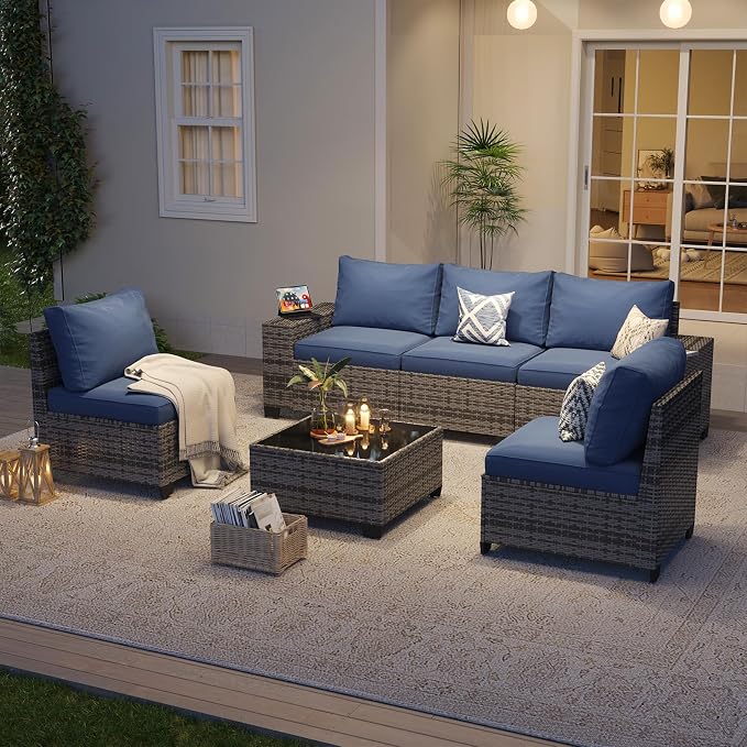 Aoxun 6-Piece Patio Sectional Sofa - Image 2