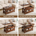 Rolanstar Coffee Table Lift Top, Converts to Dining Table - Image 4