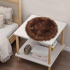 2ft Small Round Brown Rug, Thick Furry Fluffy Carpet - Image 6