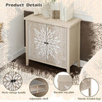 2-Door Carved Modern Storage Cabinet - Image 3