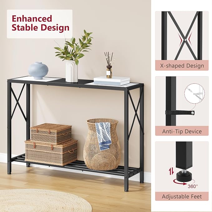 Tajsoon Console Table 41.8”, 2-Tier Entryway Table, Narrow Sofa Table - Image 5