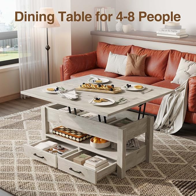Rolanstar Coffee Table Lift Top, Converts to Dining Table - Image 4
