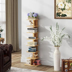 TUTOTAK Narrow Bookshelf, 8-Tier Bookcase, Spine Book Shelf - Image 4