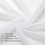 Sheer White Curtains 14 Inch Length 2 Pieces, Light Filtering Voile Cafe - Image 4