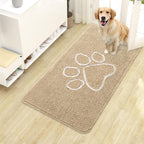 OLANLY Dog Door Mat for Muddy Paws 40x24, Paw Print Design Chenille Mud Mat | by OLANLY