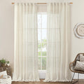 Natural Linen Blended Curtains for Living Room 120 Inch Semi Sheer | Light by LAMIT