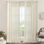 102 inch Long Linen Curtains 2 Panels by LAMIT