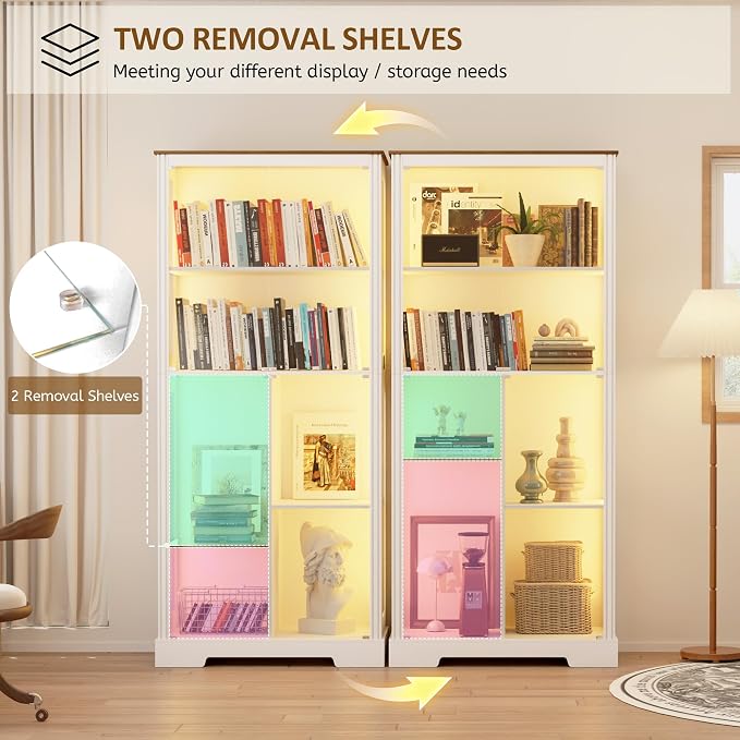 Gurexl Modern Glass Display Cabinet - Image 9
