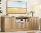 TEENFON 55" TV Stand for TVs Up to 60", Modern Fluted Entertainment Center by TEENFON