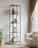 Display Shelf with RGBW Light, Color Changing Curio Cabinet Floor Lamp with - Image 8