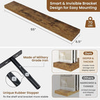 fuqing Floating Shelves for Wall, Wall Mounted Wood Floating Shelf - Image 3