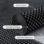 Hallway Runner Rug Woven Washable Long Kitchen Runner Black 2x5 ft | Boho Soft - Image 5