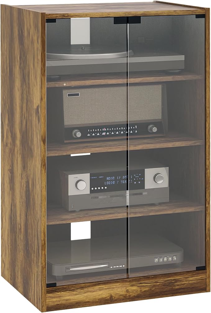 HOMCOM Media Cabinet, 4-Tier Stereo Cabinet by HOMCOM