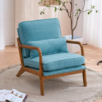 Bonnlo Teal Accent Chairs Set of 2, Upholstered Mid Century Modern Lounge - Image 5