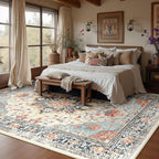 RELEANY Washable Area Rug, Water Repellent, Pet Friendly, Vintage Floral Boho - Image 2